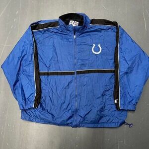 Vintage 90s Indianapolis Colts logo athletic blue windbreaker jacket